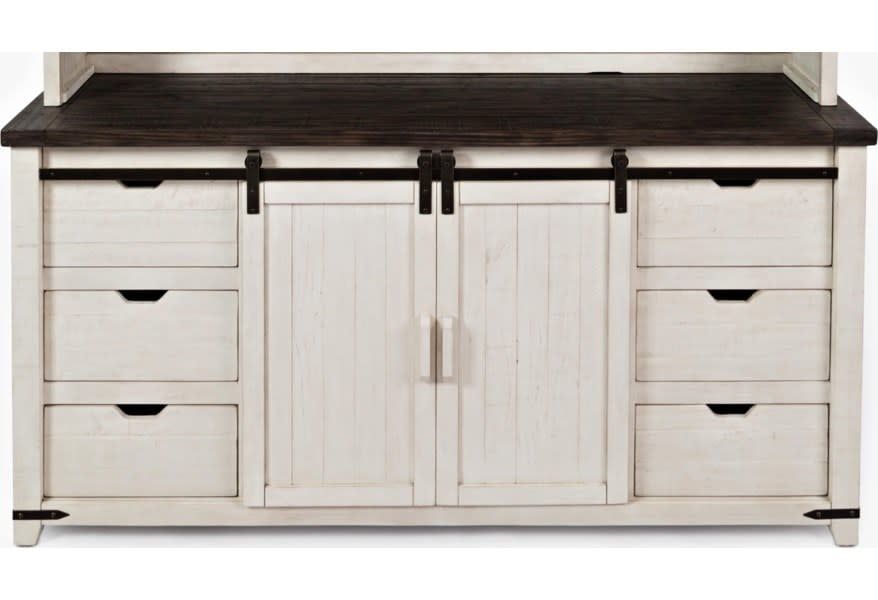 1706-70 Madison County 6-Drawer 70&quot; Barn Door Server