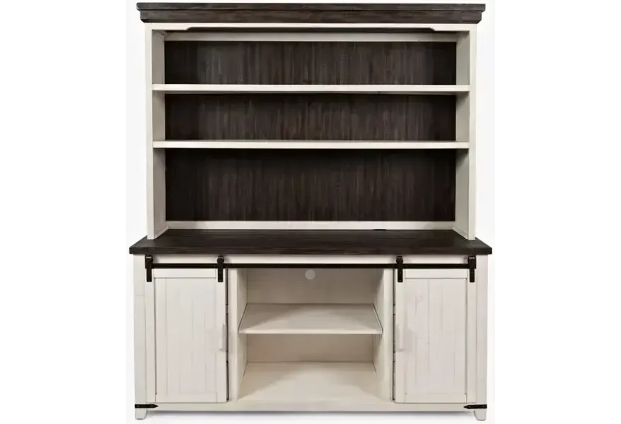 1706-71 Madison County 6-Drawer 70&quot; Barn Door Hutch &amp; Server