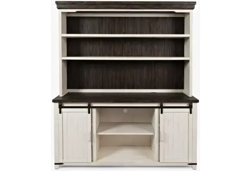 1706-71 Madison County 6-Drawer 70&quot; Barn Door Hutch &amp; Server