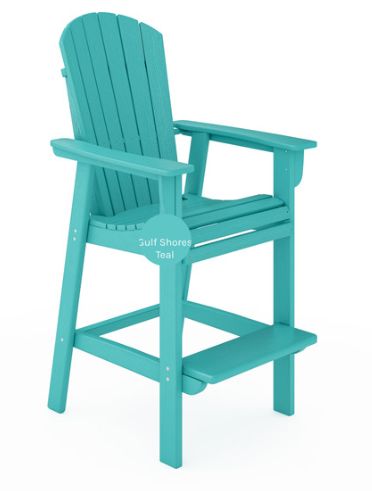 SFBH2-GST St. Simons Fan Back Premium Bar Chair in Gulf Shores Teal