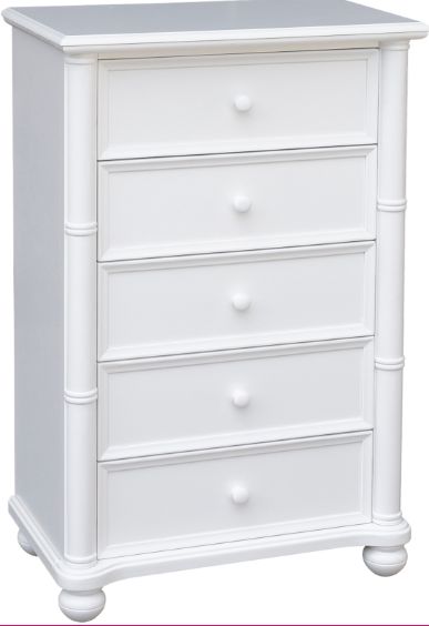 1741-0150 Beachfront Pure White 5 Drawer Chest