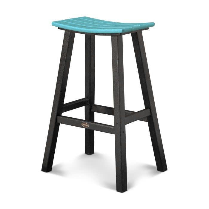 2012-FBLAR Contempo 30&quot; Saddle Bar Stool Black/Aruba