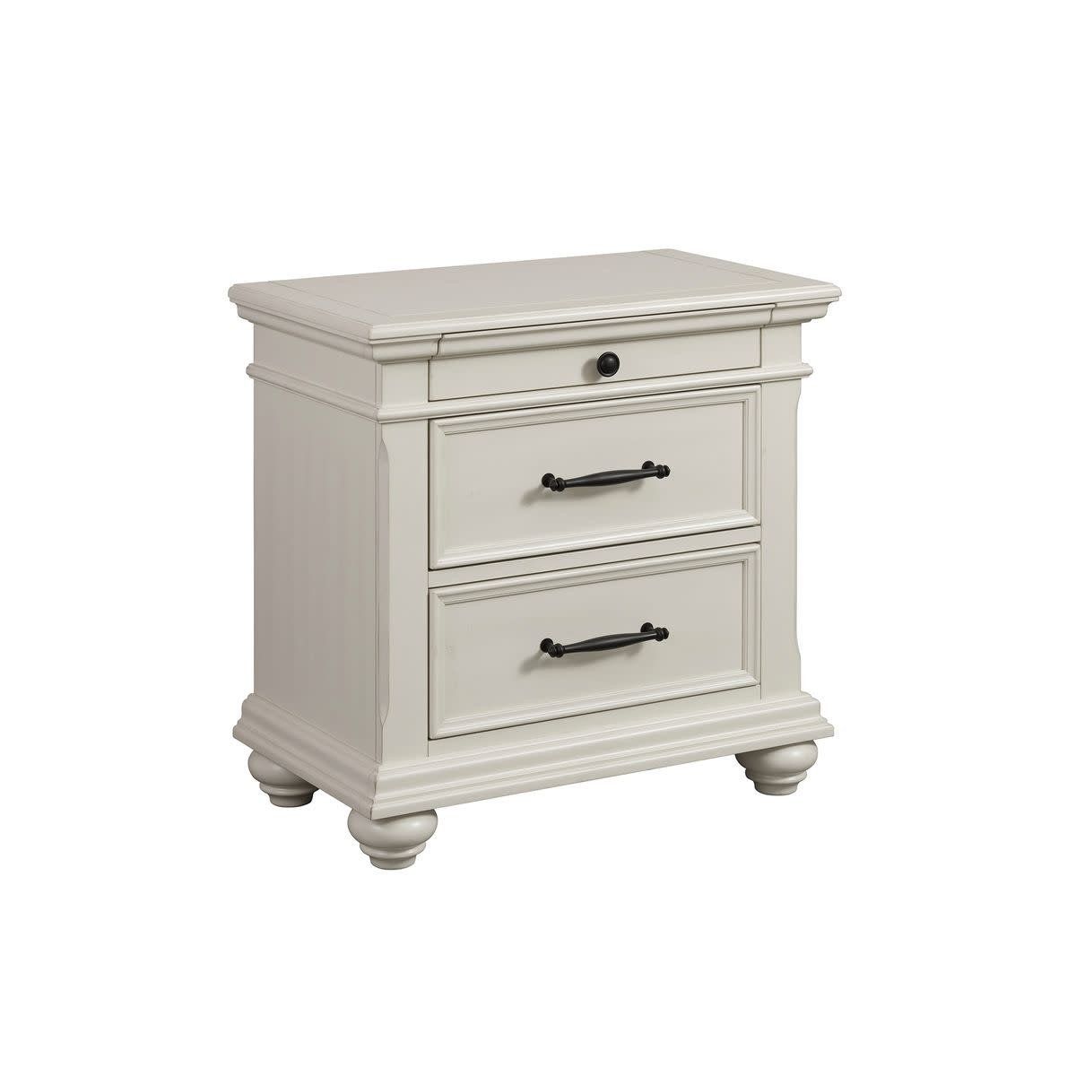 SR600NS Slater Nightstand w/USB White