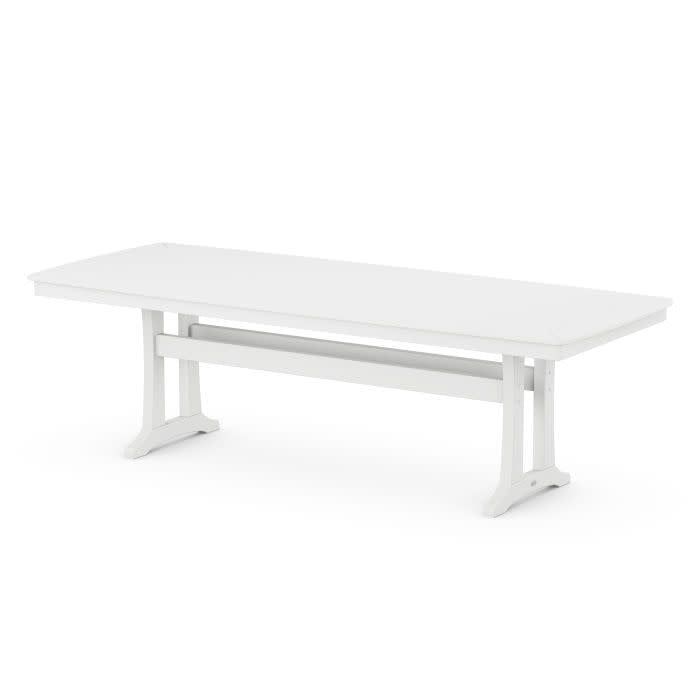 PL84-T2L1WH Nautical Trestle 39&quot; x 97&quot; Dining Table