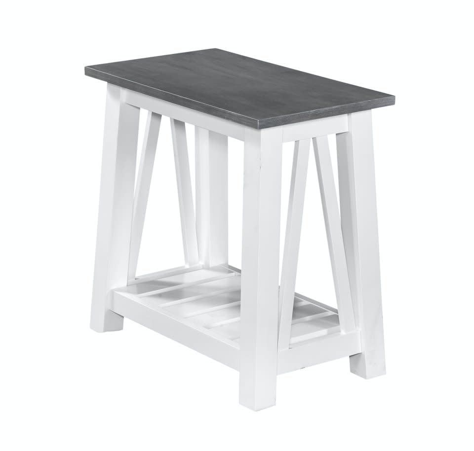 OT05-16E2 Surrey Narrow End Table in Heather Gray and White