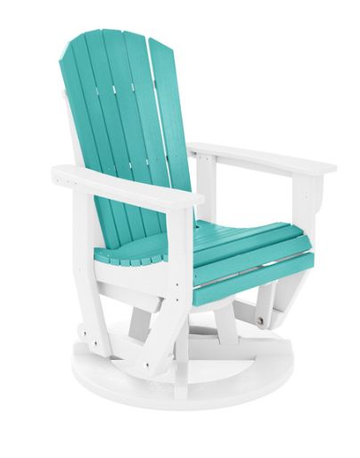 SFTSG2-DE-GU St. Simons Swivel Glider Chair in Destin White/Gulf Shores Teal