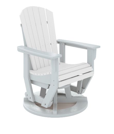 SFTSG2-SM-DE St. Simons Swivel Glider Chair in Stone Mt. Grey/Destin White