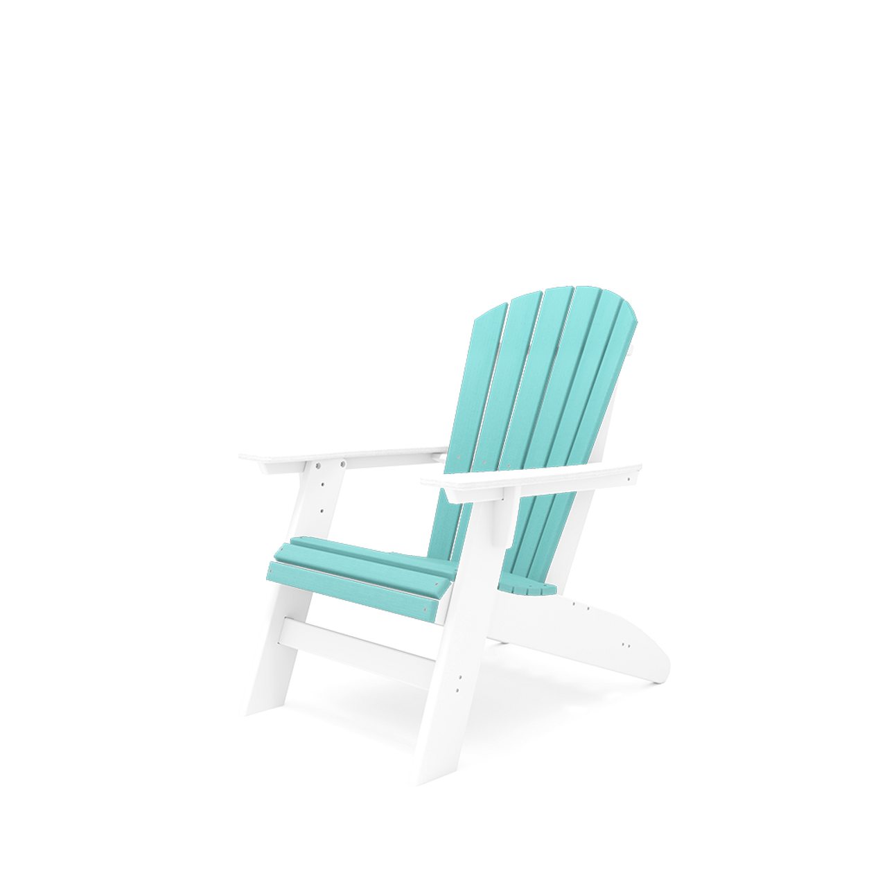 SCA001-DWGS St. Simons Curved Back Adirondack Chair in Destin White/Gulf Shores Teal