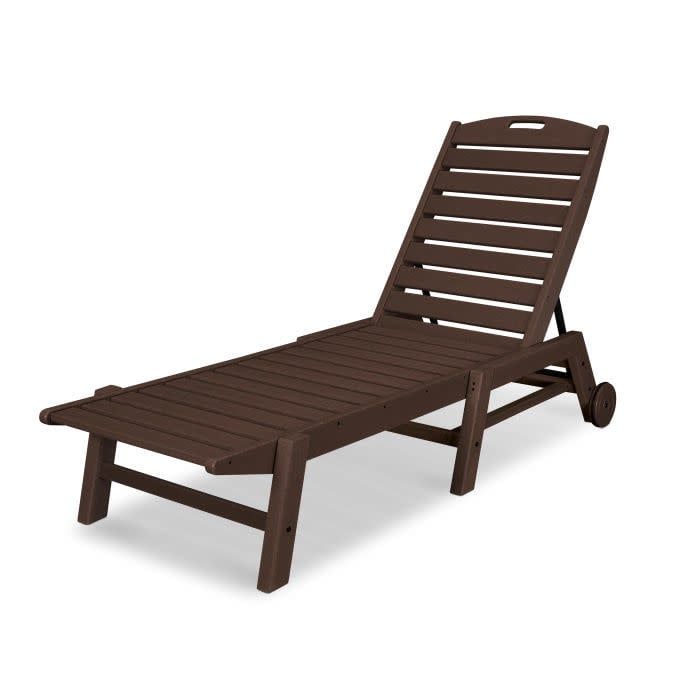 NAW2280MA Nautical Chaise W/Wheels in Mahogany