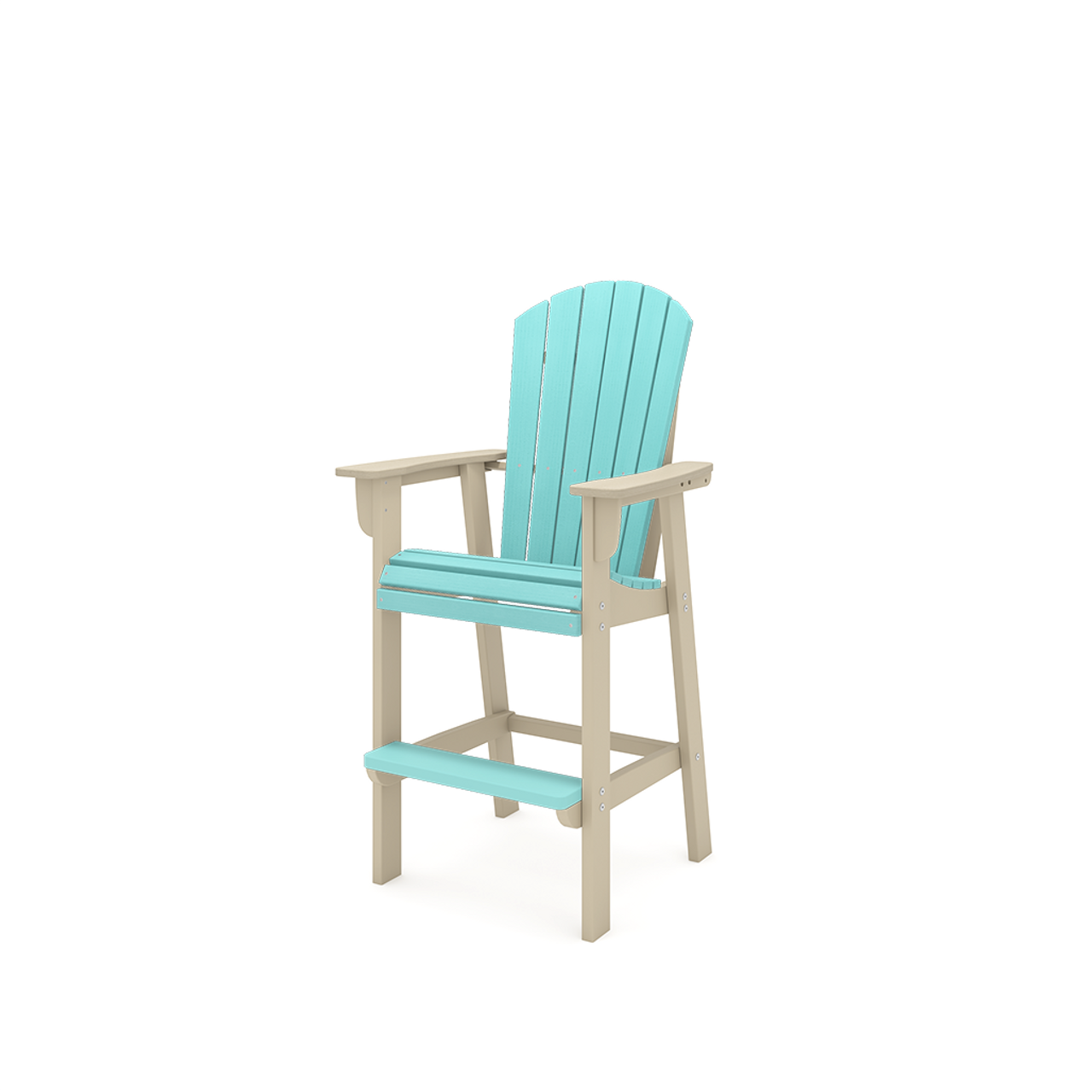SFBH2-2TGS St. Simons Fan Back Premium Bar Chair in Tybee Sand/Gulf Shores Teal