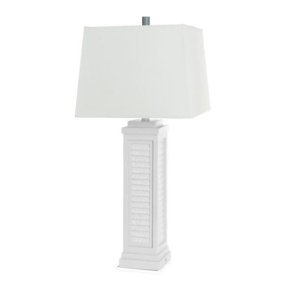 LUX-3925-WHITE-USB 32&quot; White Shutter Lamp w/ USB