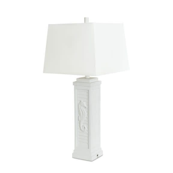 LUX-3923-WHITE-USB 32&quot; Bright White Seahorse Shutter Lamp w/ USB