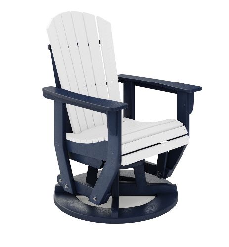 SFTSG2-PA-DE St. Simons Swivel Glider Chair in Patriot Blue and Destin White