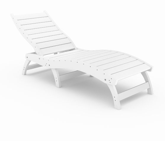 SCCL001-DE-DE Curved Chaise Lounge in Destin White