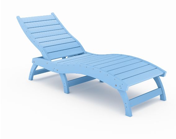 SCCL001-SU-SU Curved Chaise Lounge in Summer Blue