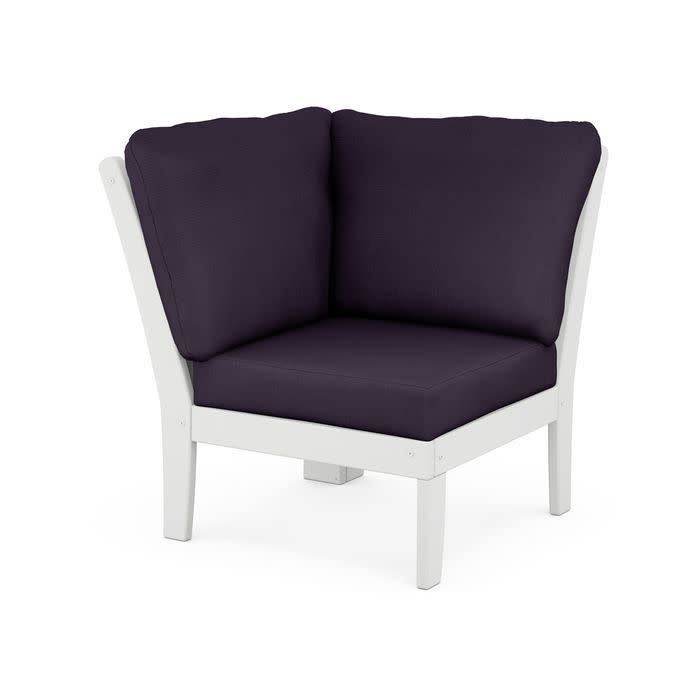 4504WH Braxton Modular Corner Chair White/Navy Linen 164488