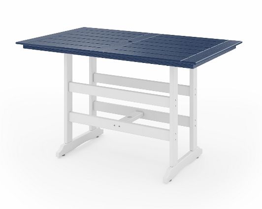 SAVCT72-HA-PA Savannah Farmhouse CounterTable 44&quot; x 72&quot; Harbor/Patriot Blue Grey