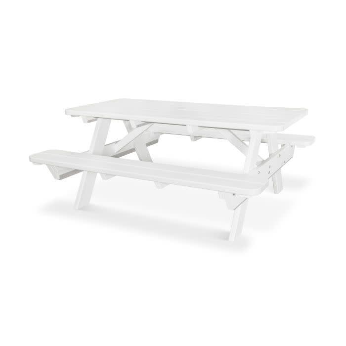 PT172WH Park 72&quot; Picnic Table in White