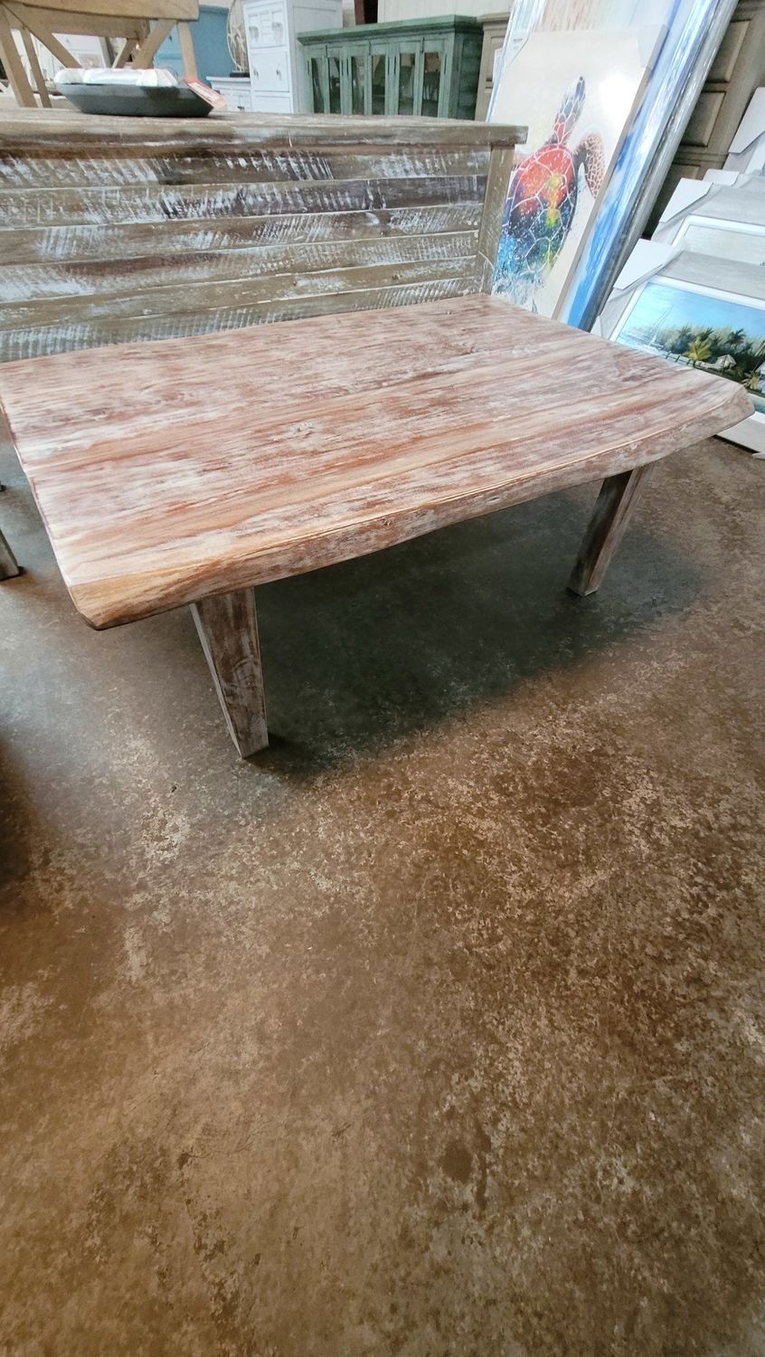 MDA-LE-01 Live Edge Whitewash Coffee Table 49&quot; x 32&quot; x 18&quot;