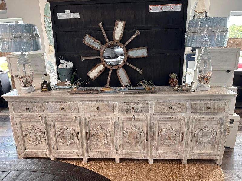 SF-09B Long  6 Drw  6 Door Turtle Sideboard 104 x 16 x 36