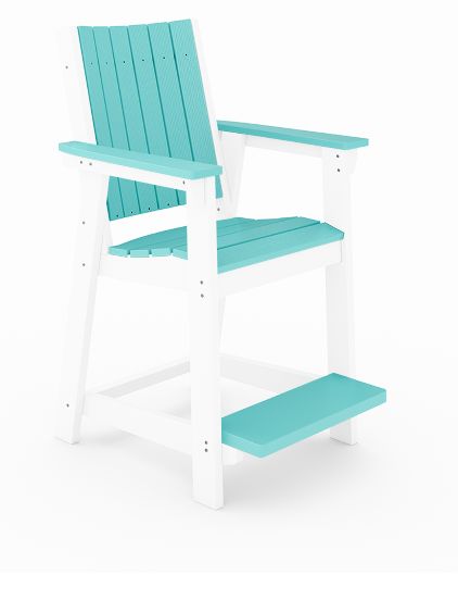 CALC001-DE-GU Callaway Counter Chair in Destin White and Gulf Shores Teal