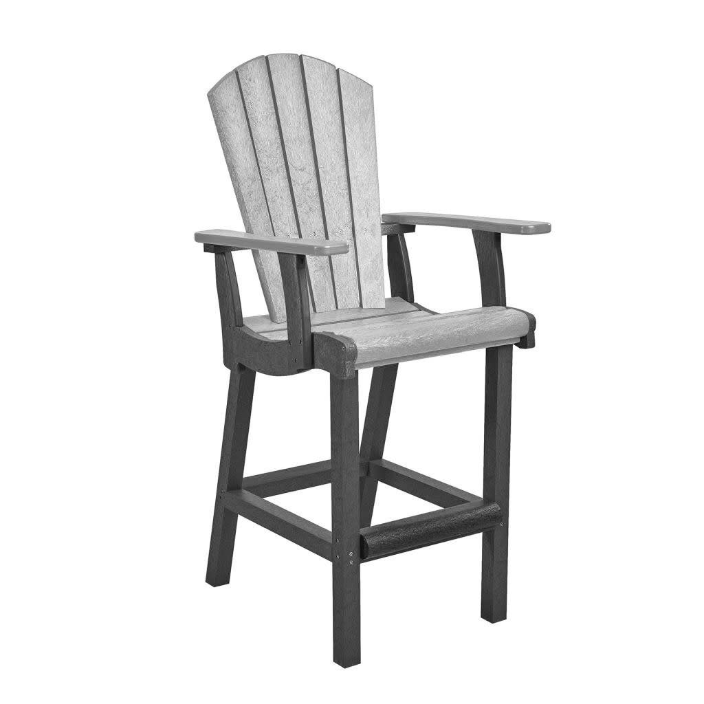 C28-18-19 Classic Pub Arm Chair in Slate Grey/Light Grey