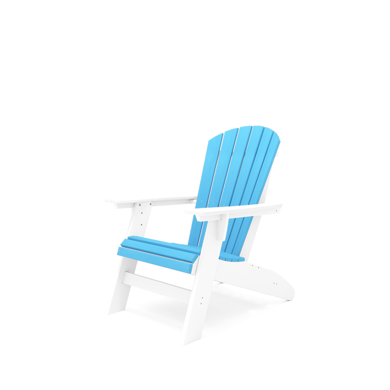 SCA001-DWSB St. Simons Curved Back Adirondack Chair in Destin White/Summer Blue