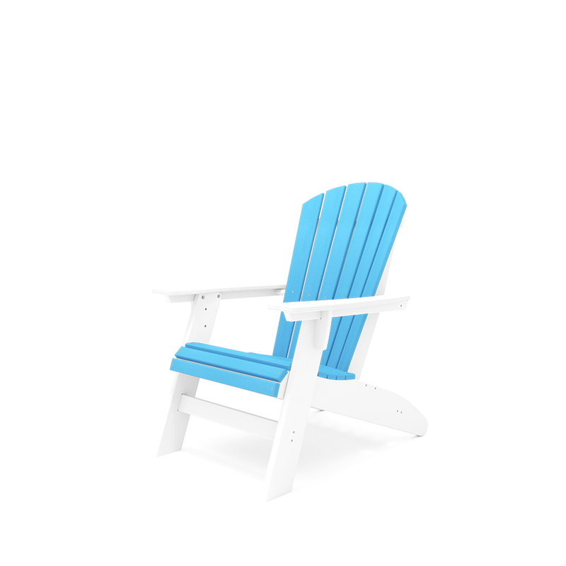 SCA001-DWSB St. Simons Curved Back Adirondack Chair in Destin White/Summer Blue