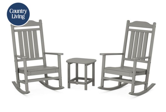 PWS827-1-GY Country Living Legacy Rocking Chair 3-Piece Set in Slate Grey