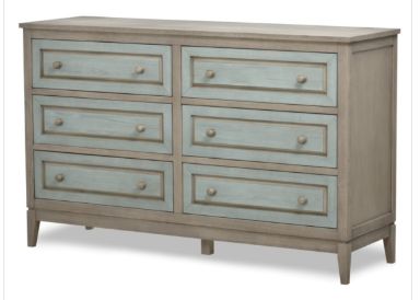 B29936-GRN/GREY  Sanibel 6 Drawer Dresser Green/Grey Finish