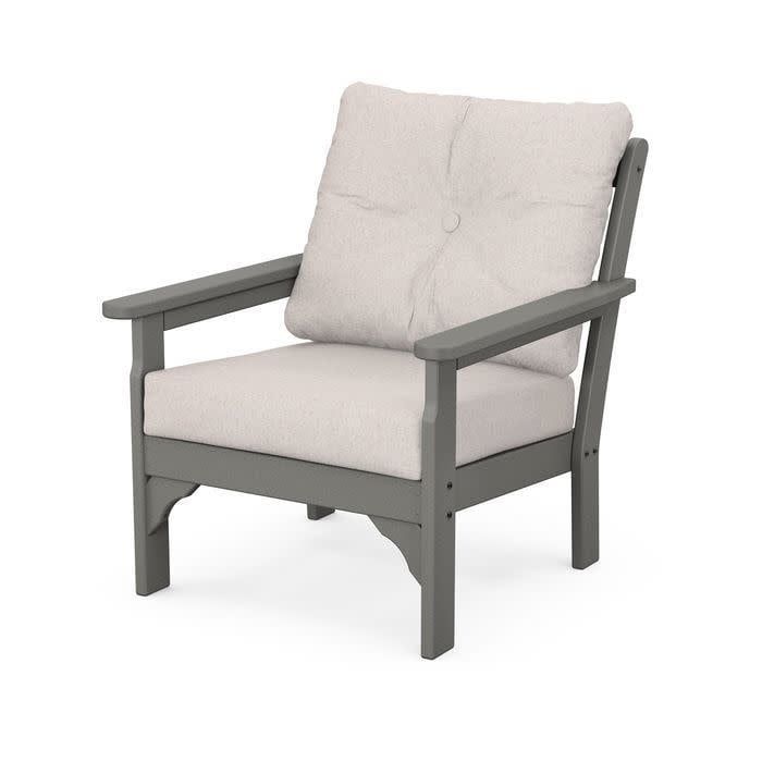 GN23GY Vineyard Deep Seating Chair Grey / Dune Burlap