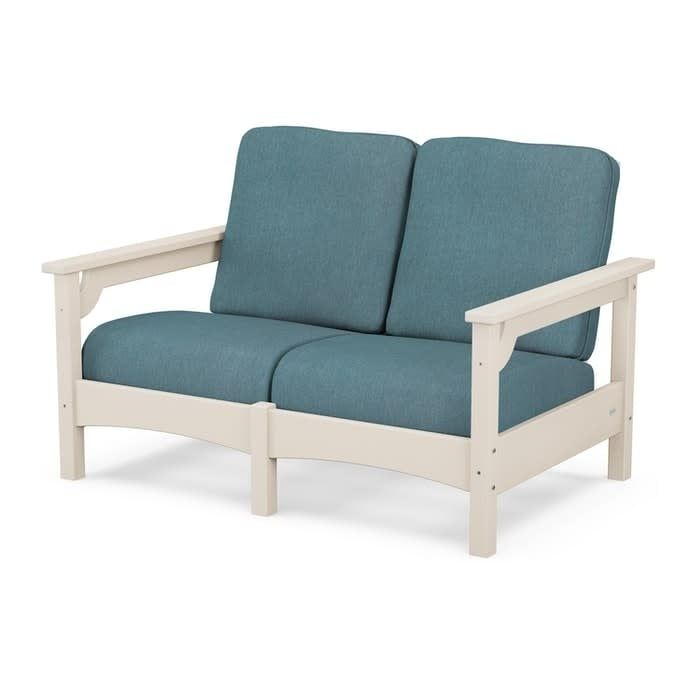 PWCLC47SA Club Loveseat in Sand /  Ocean Teal