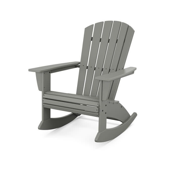 ADR610GY Nautical Curveback Adirondack Rocking Chair Slate Grey