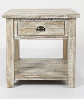1743-3 Artisan&#39;s Craft End Table Washed Grey