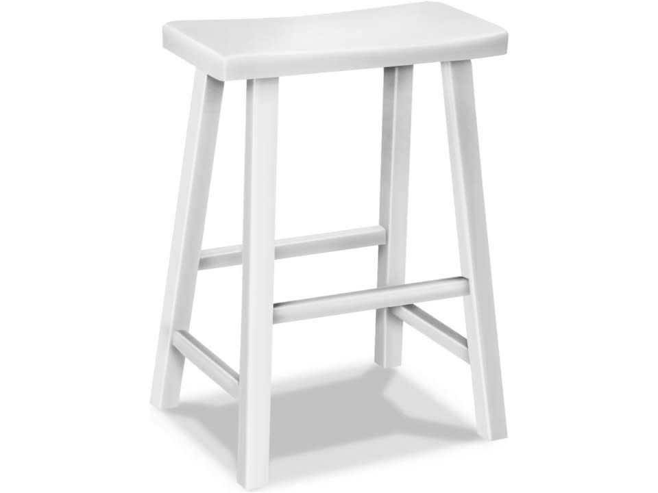 S08-682 Hampton Pure White 24&quot; Saddle Stool