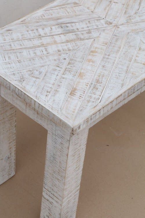 T-1WW White Wash Herringbone 54&quot; Bench