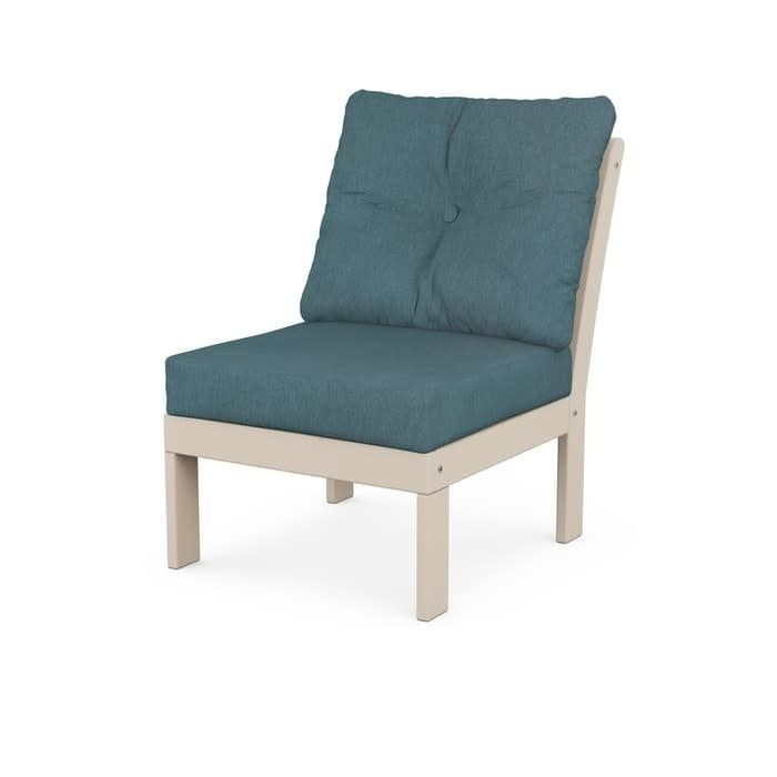 GN2301CSA Vineyard Modular Armless Chair  in Sand/Ocean Teal