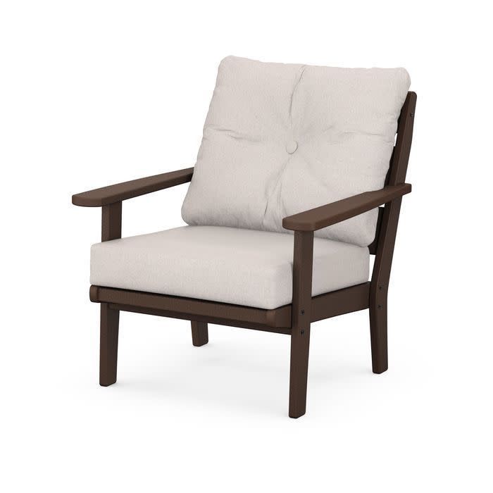 4411MA Lakeside Deep Seating Chair Mahogany w/ Dune Burlap Cushions 145999