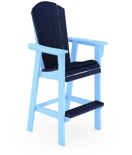 SFBH1-SU-PA St. Simons Fan Back  Bar Chair in Summer Blue and Patriot