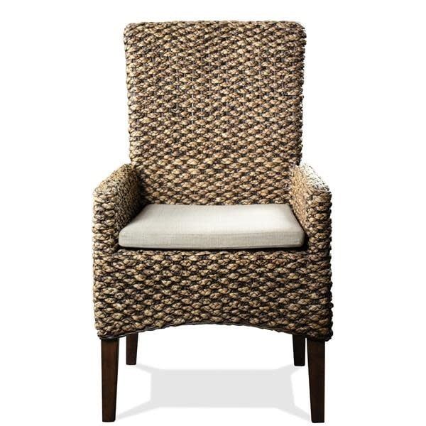 36966 Woven Side Upholstered Hazelnut Arm Chair