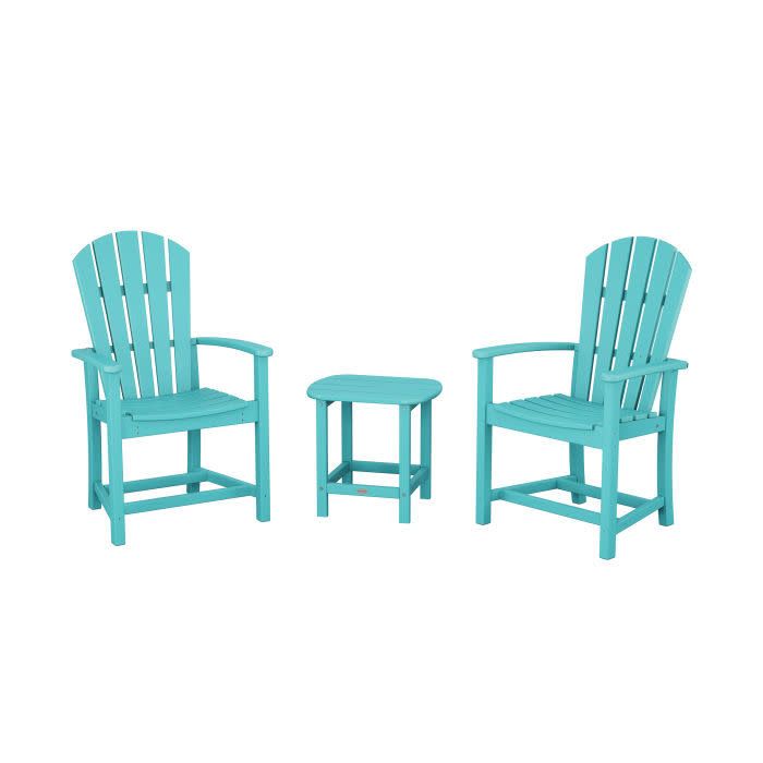 PWS1519-1AR Palm Coast 3-Piece Upright Adirondack Chair Set Aruba