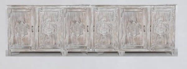 SF-07B Long 6 Door Turtle Sideboard 104 x 16 x 36