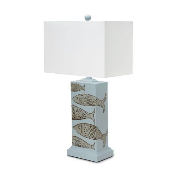 LUX-2060-BLUE/NAT 28&quot; Poly Coastal Fish Table Lamp