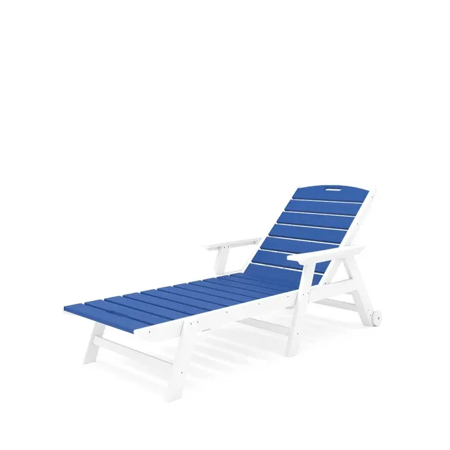SCL001-TS-MS Chaise Lounge in Tybee Sand and Magnolia Springs Blue