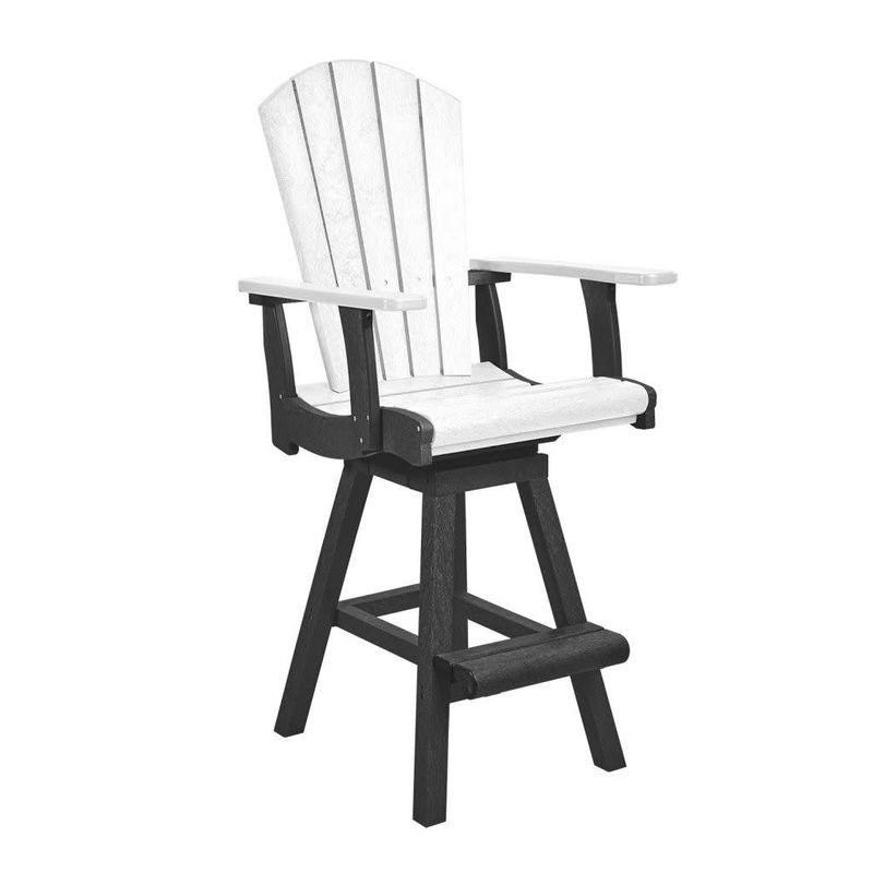 C28-18-02 Classic Pub Arm Chair in Slate Grey/White