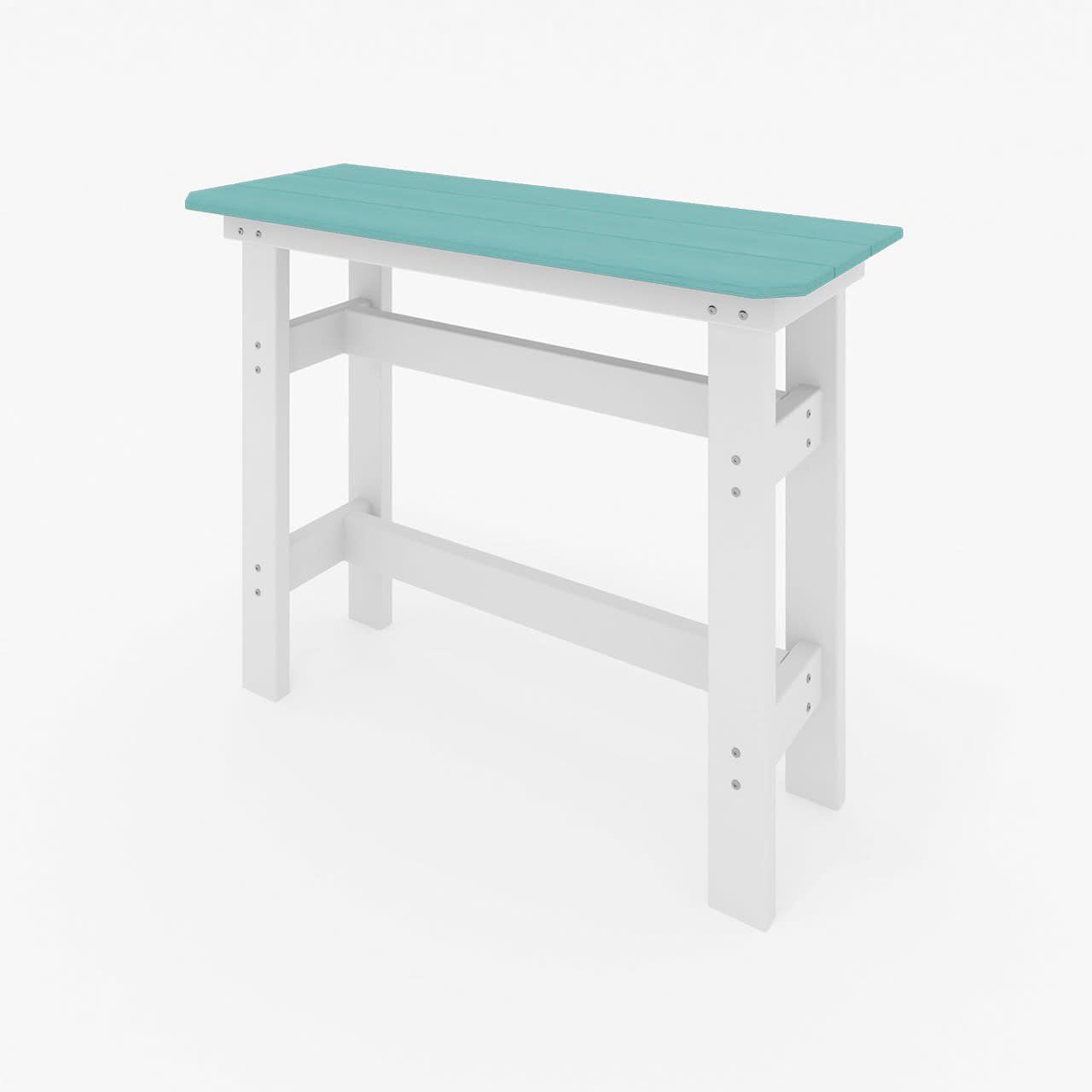 SRHC6-2GDS 6ft Rail Hugger Counter Table in Destin White/Gulf Shores Teal