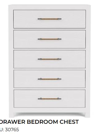 30765  Rosalie 5 Drawer Chest White