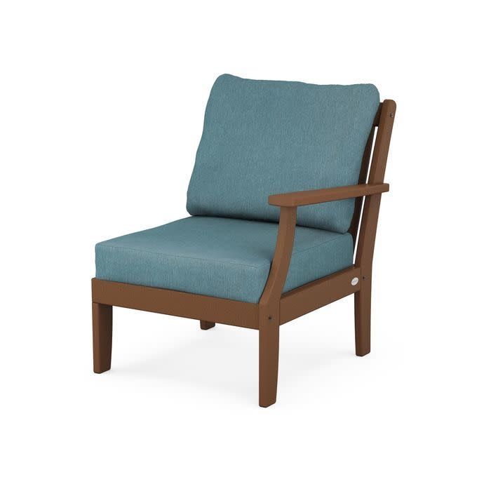 4501RAFTE Braxton Modular Right Arm Chair Teak/Ocean Teal 161127