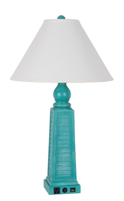 LPS-429 Turquoise Table Lamp w/ USB