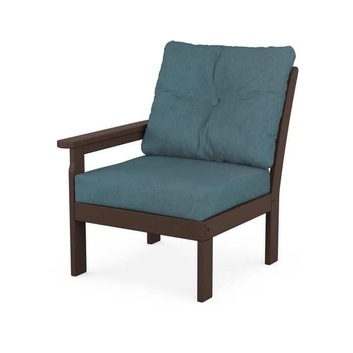 GN2301LAFMA Vineyard Modular Left Arm Chair in Mahogany/Ocean Teal 162711
